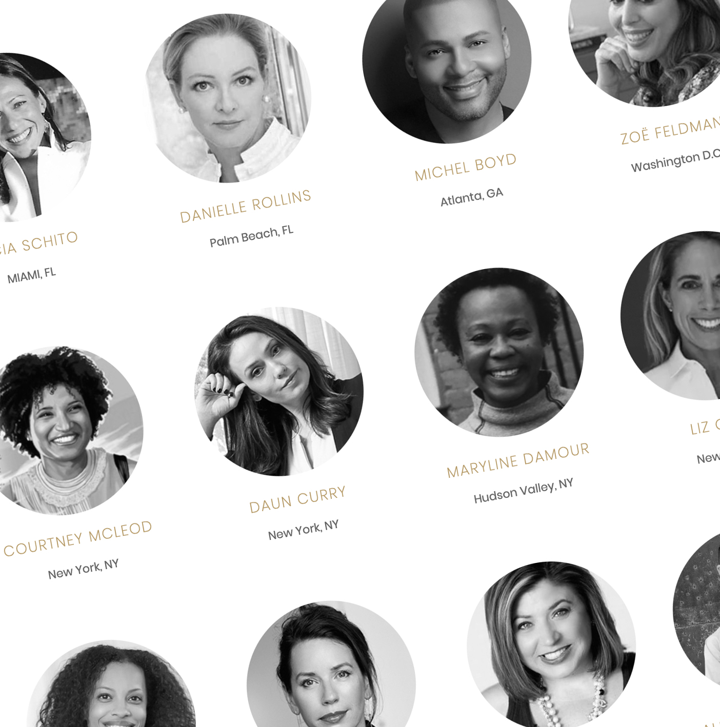 A GROUPING OF CIRCAPHILES AMBASSADORS – HEADSHOTS IN CIRCLES